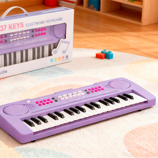 BIGFUN thirty-seven keys kids electronic toy with attached mini microphone.