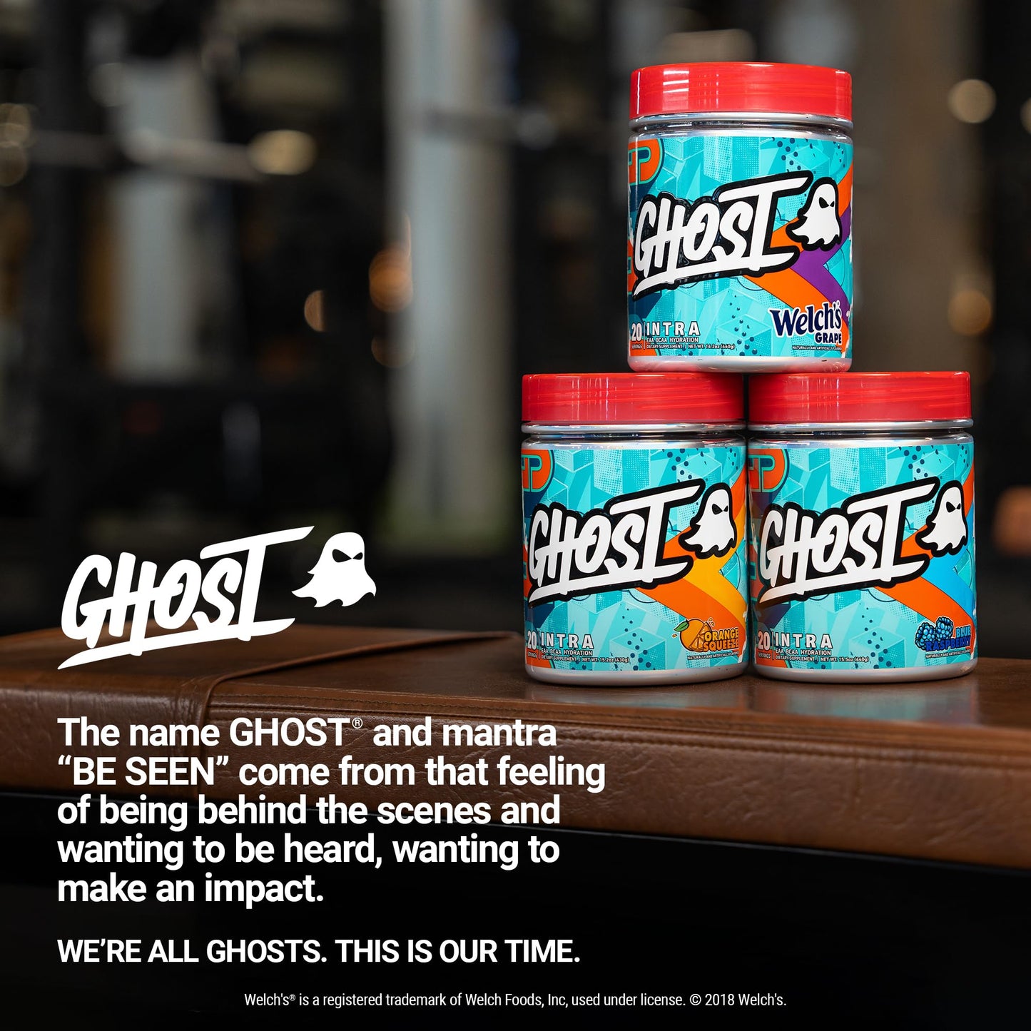 Athlete using Ghost Intra Workout during gym session