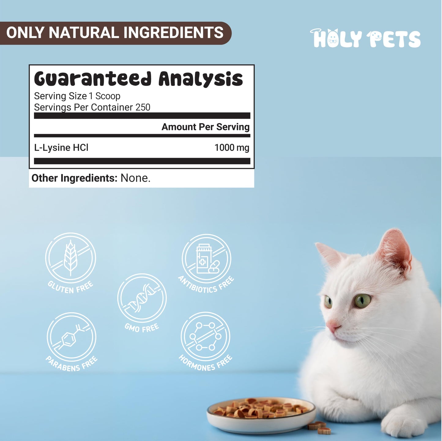 Cat health supplement powder jar for eye and immune support