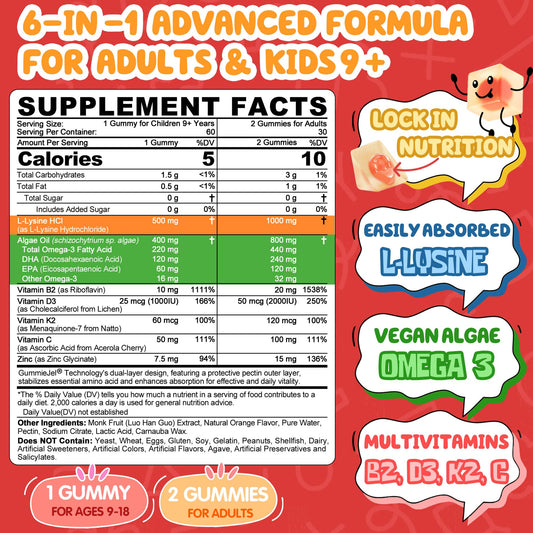 Nextdia L-Lysine supplement facts and ingredient label