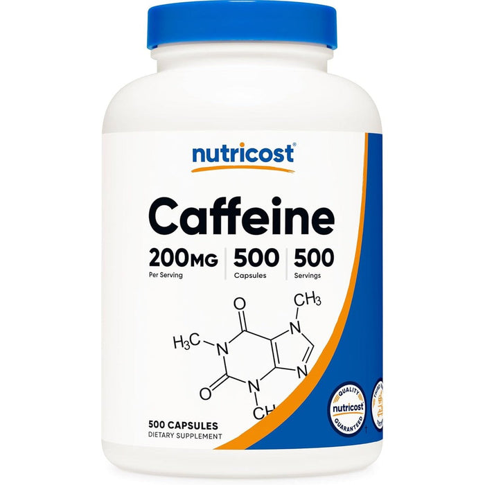 Nutricost caffeine pills front view bottle packaging