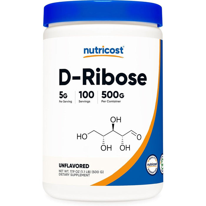 Nutricost D-Ribose Powder front view container packaging