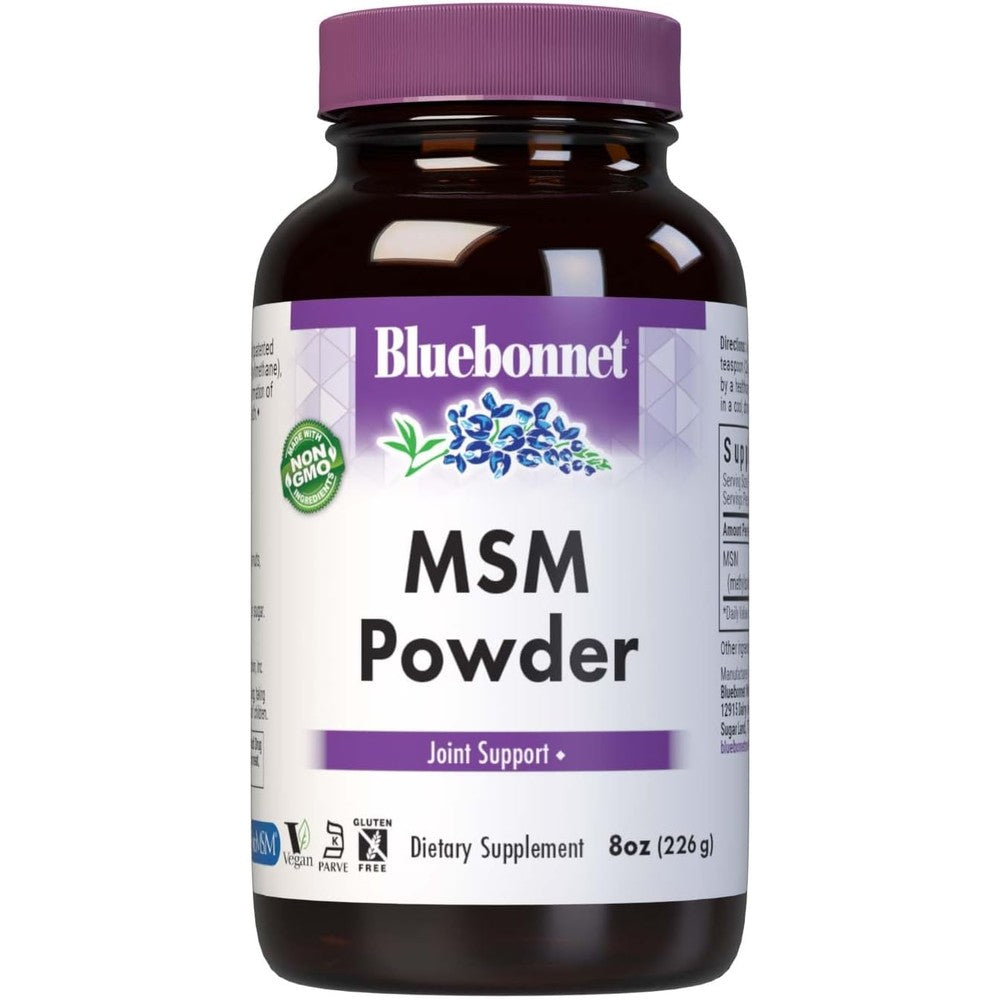 Bluebonnet Nutrition MSM Powder eight ounces front view joint support supplement