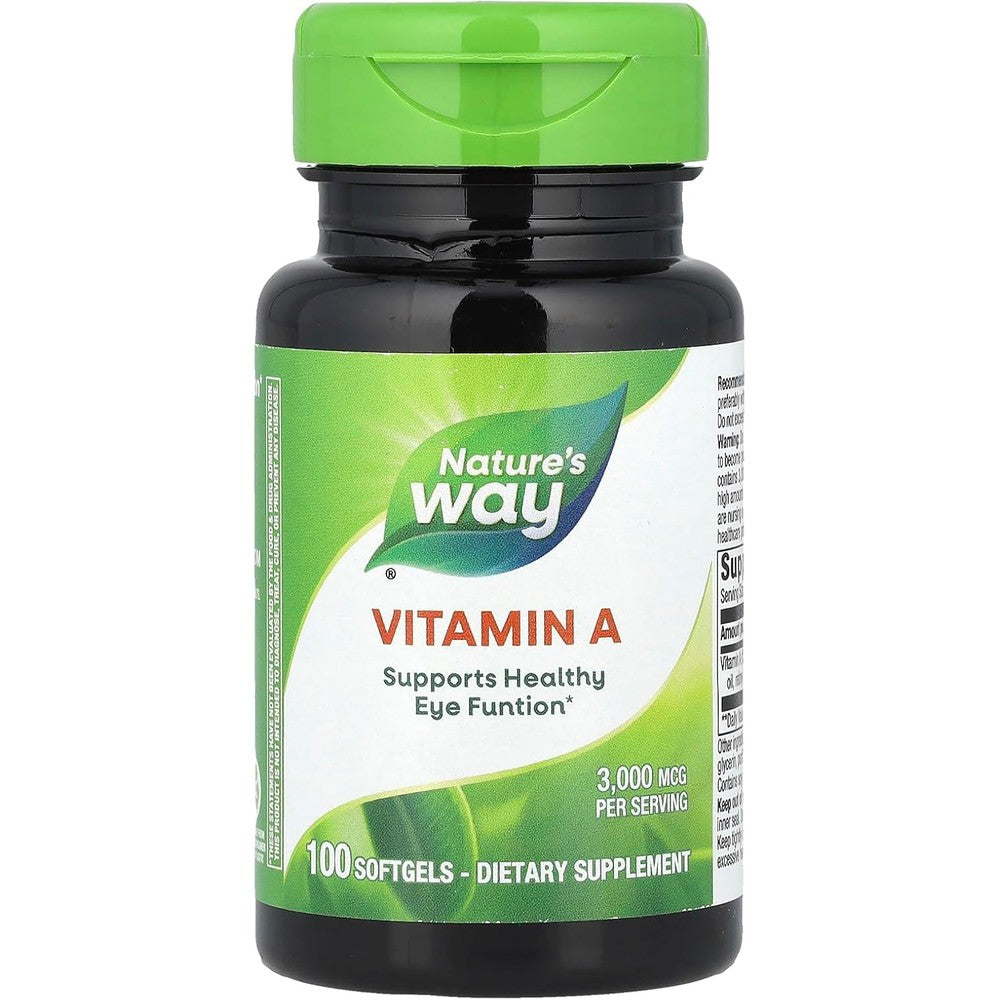 Nature's Way Vitamin A 3000mcg softgels bottle for eye health