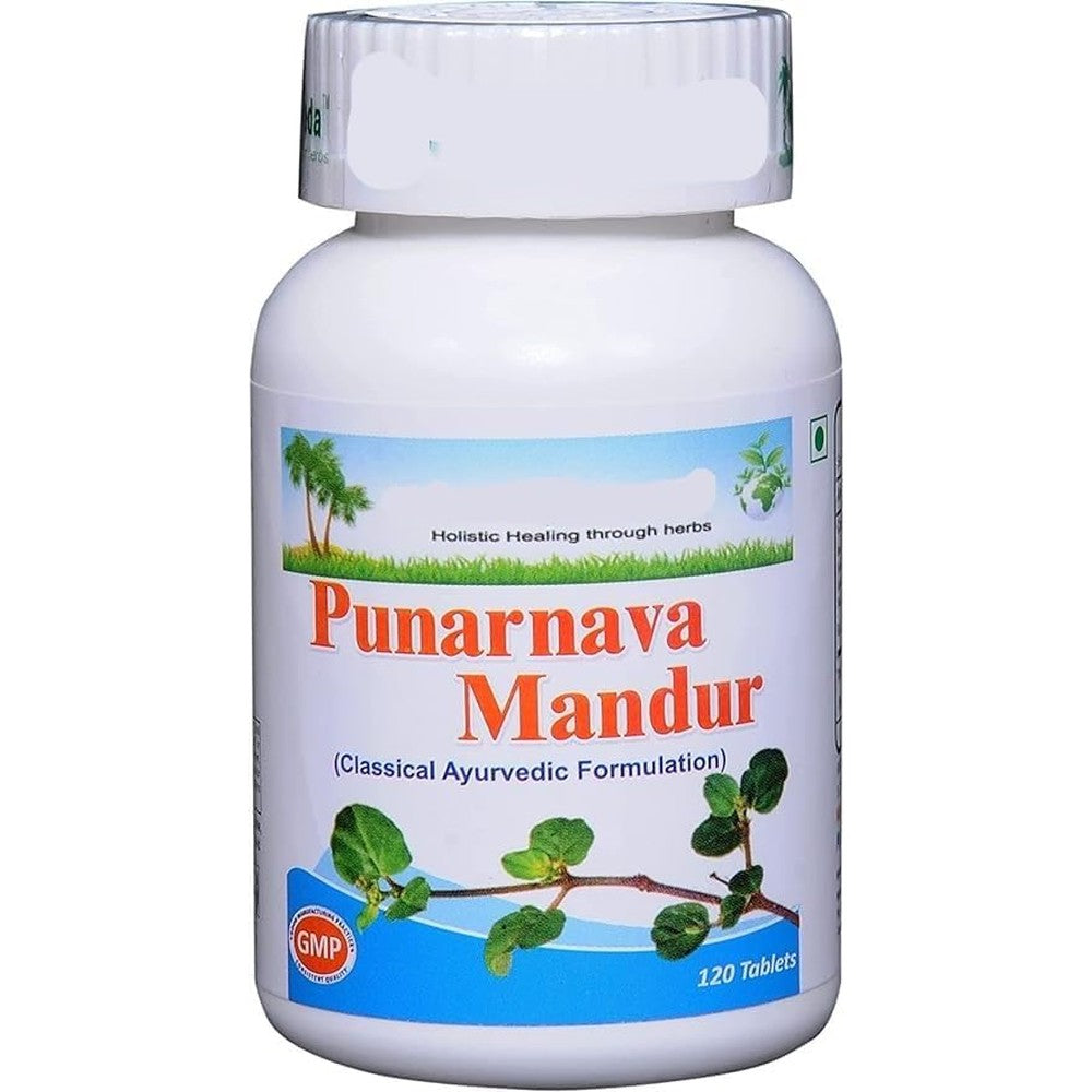 Planet Ayurveda Punarnava Mandur 500mg 240 tablets pack of 2 front view showing herbal kidney supplement bottle