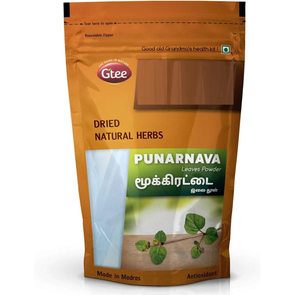 Trims Punarnava Boerhavia Diffusa and Mookirattai Leaves 100g Powder pouch front view for kidney wellness.
