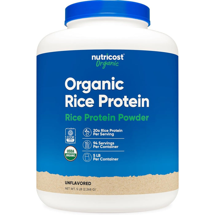 Nutricost organic rice protein powder front view