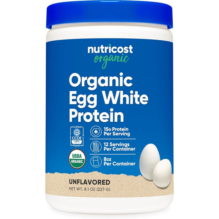Nutricost organic egg white protein powder front view packaging