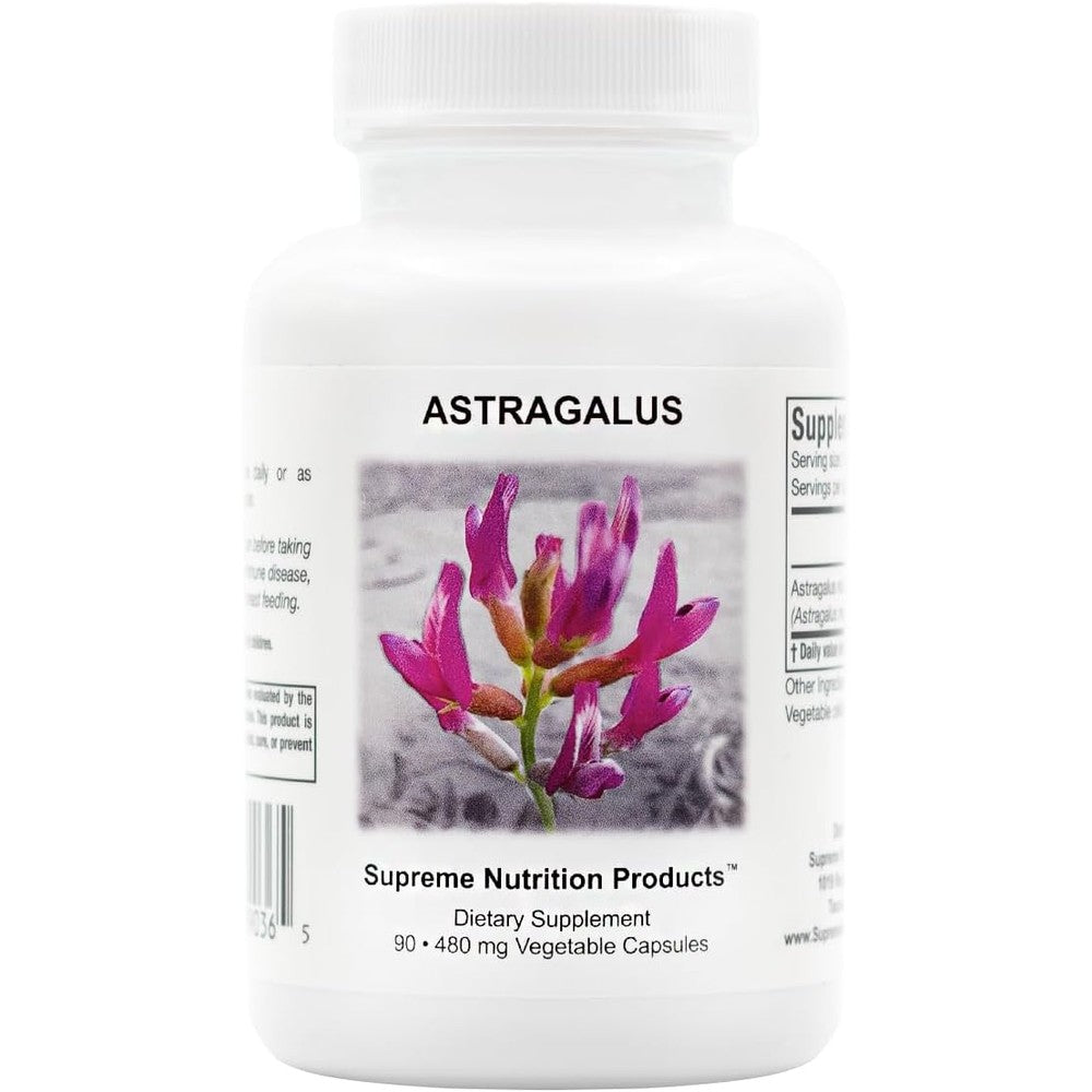Supreme Nutrition Astragalus Supreme 90 capsules bottle front view for immune support.