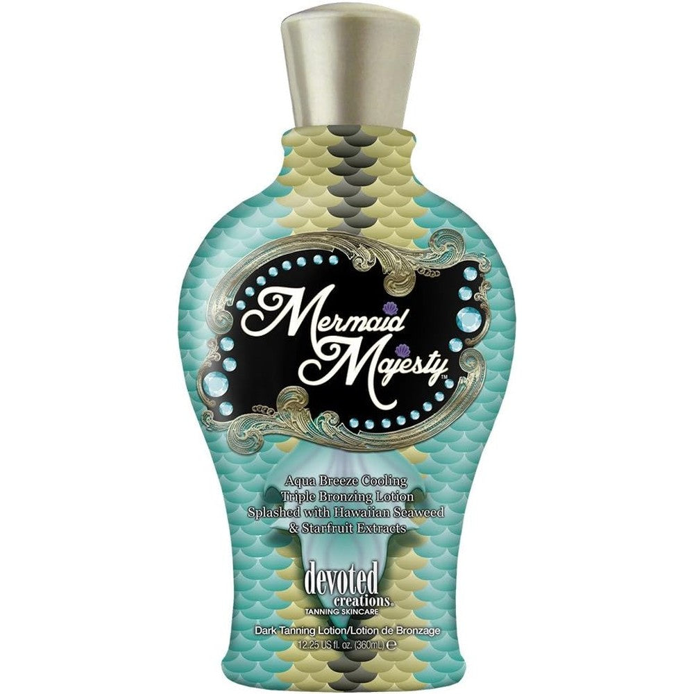 Devoted Creations Mermaid Majesty Cooling Bronzer bottle front view for professional indoor tanning