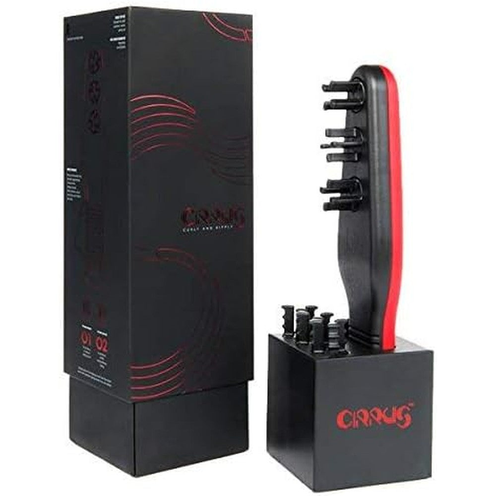 Cirrus Wave Styler manual heatless hair styling tool front view in black packaging