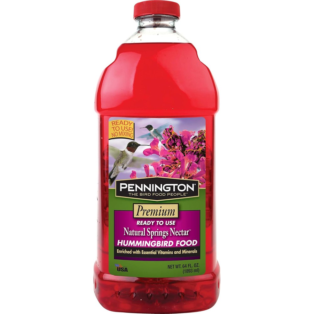 Natural Springs Hummingbird Nectar Ready To Use Food Enriched With Vitamins And Minerals 64 Fluid Ounce Bottle