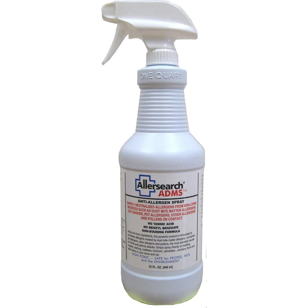 Allersearch Cat Dander Spray ADMS Anti Allergen Dust Spray Inorganic Non Staining Fragrance Free Formula 32 Ounce