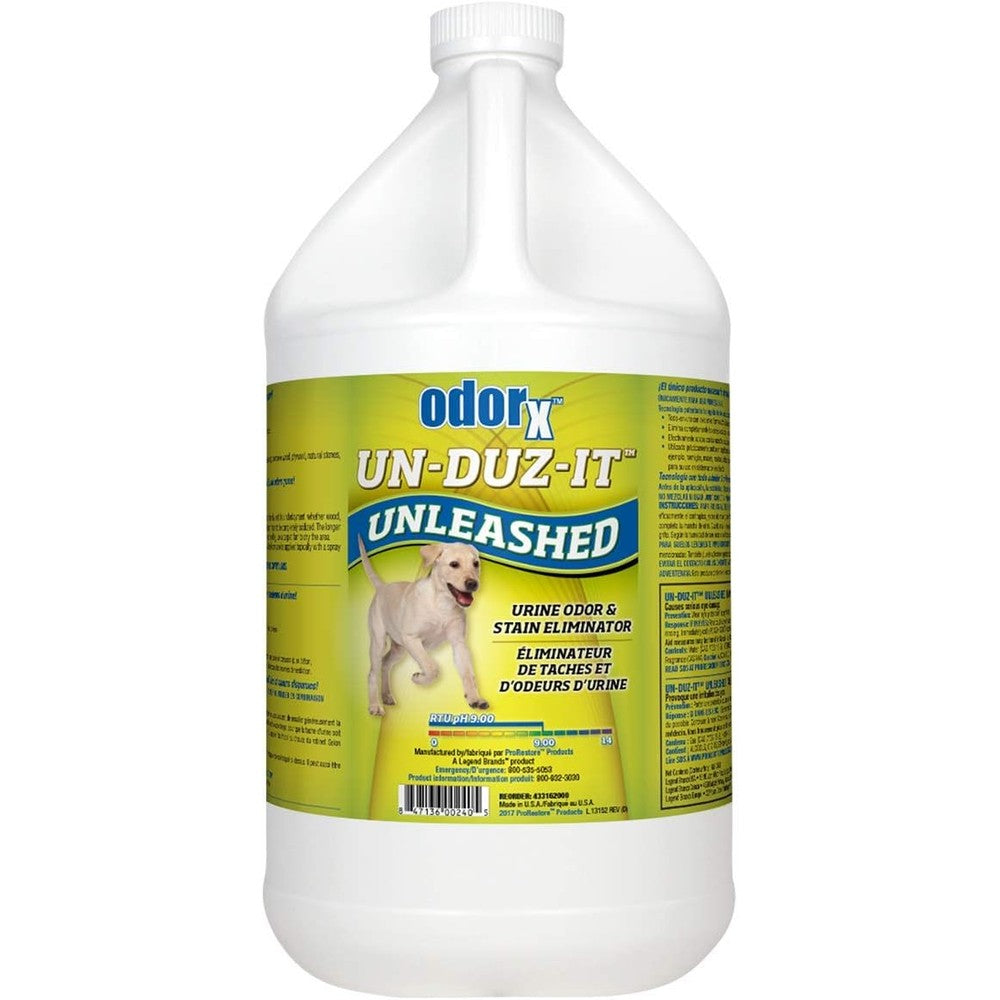 ProRestore ODORx Un-Duz-It Unleashed Pet Stain Remover 1 Gallon front view professional enzymatic pet urine cleaner