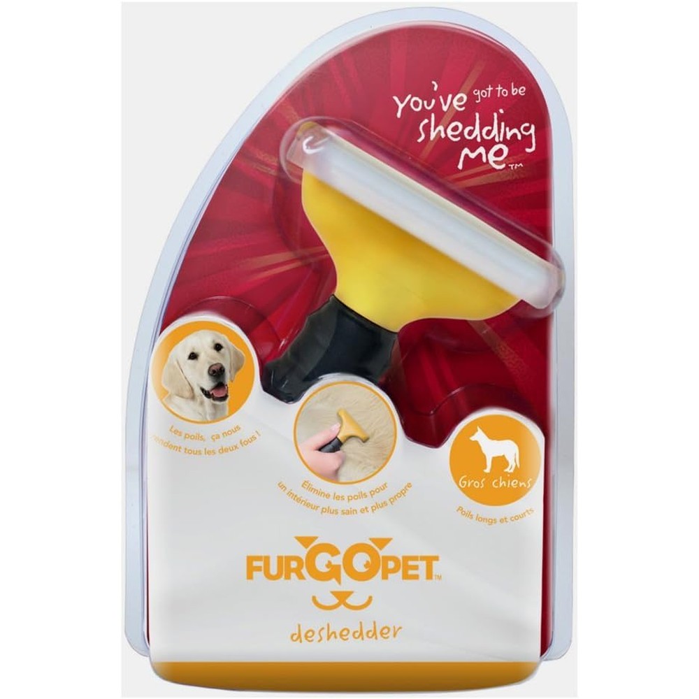 United Pet Group Fur Go Pet Large Dog Deshedder Tool With Stainless Steel Blade For Removing Loose Undercoat And Reducing Shedding