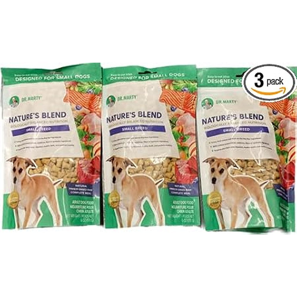 Dr. Marty Nature's Blend Adult Small Breed Freeze-Dried Raw Dog Food Three Pack Eighteen Ounce Total Premium Chicken Salmon And Vegetable Formula