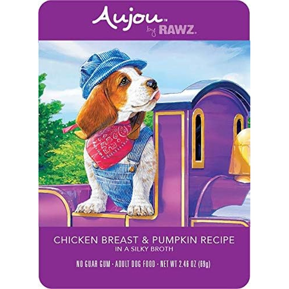 Rawz Aujou Chicken Breast And Pumpkin Grain Free Wet Dog Food 8 Pouches Of 2.46 Ounces Each