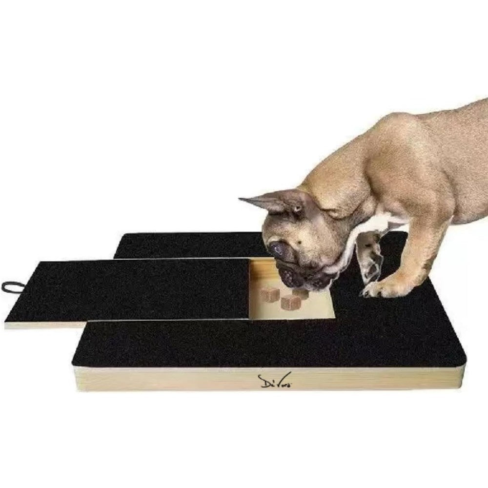 De' Vora Dog Nail Scratch Board With Treat Drawer Durable Wooden Nail Filing Pad For Pets
