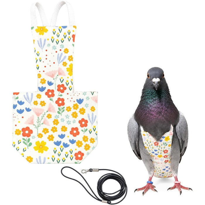 ZANTIE pigeon diaper harness and leash front view