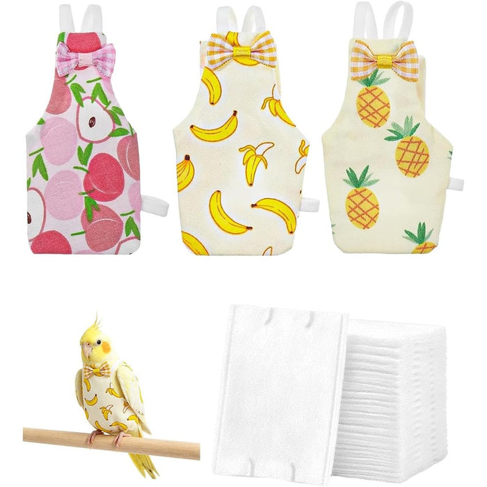 Hongjovi bird diaper front view with fruit pattern