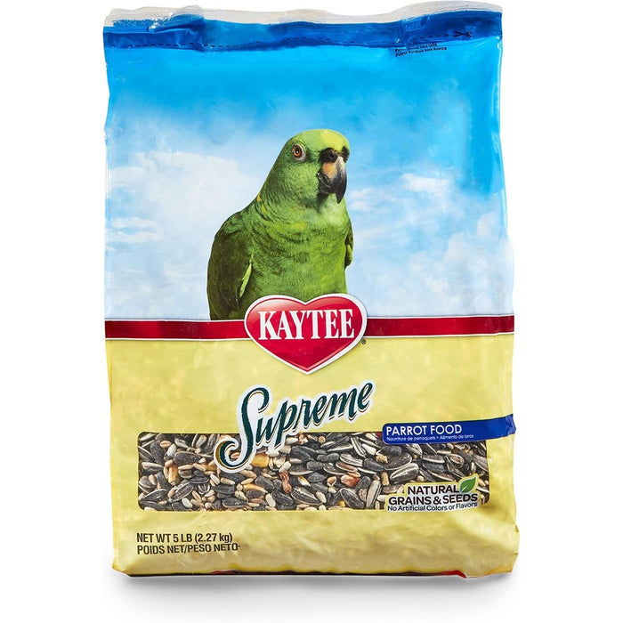 Kaytee Supreme Pet Parrot Food, Natural Seed & Grain Blend, 5 Pounds
