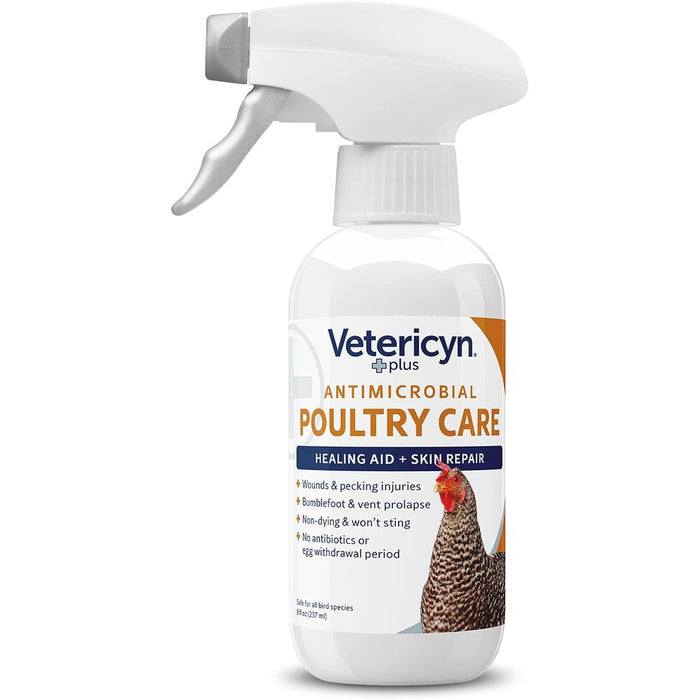 Vetericyn Plus Poultry Wound Care Spray, Healing Aid & Skin Repair, 8 oz