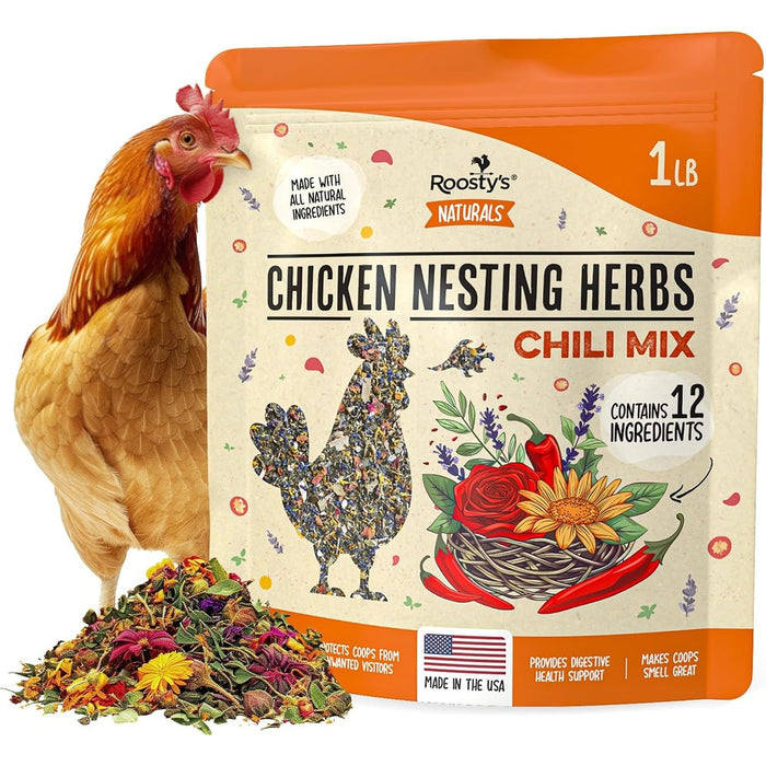 Roosty's Chicken Nesting Herbs Chili Mix, Coop Refresher, 16oz