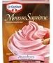 Whipped strawberry dessert prepared using instant imported mousse mix