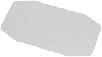Back overview of the product box showcasing clinical usage instructions and size specifications for medical dressings.