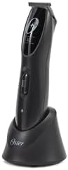 Oster Ace cordless trimmer kit showing five cutting guides and cleaning accessories