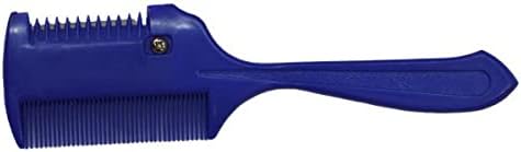 Tack N More horse mane thinning comb with razor blue front view grooming tool