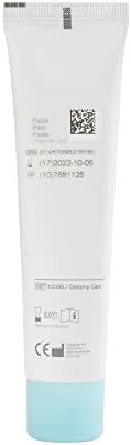 Authentic Brava ostomy paste tube packaging showcasing product details and size specifications