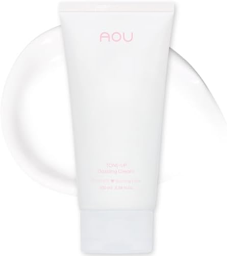 AOU Tone-Up Dazzling Cream texture and shade showcase
