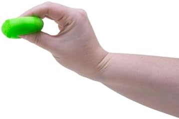 Close up view showing the detailed athletic textures of the colorful four pack squishy balls
