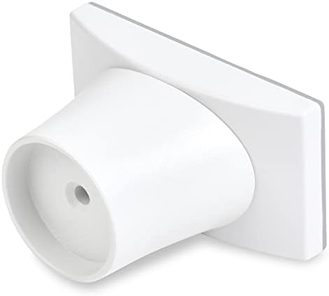 Side view showing the two inch width extension on a white baseboard