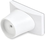 Side view showing the two inch width extension on a white baseboard