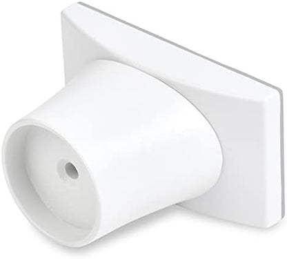 Side view showing the two inch width extension on a white baseboard