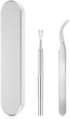 Aozuo tick removal tweezers gripping a tick model