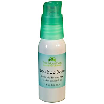 Time Laboratories Boo Boo Balm 1 Ounce front view bottle for natural skin healing.