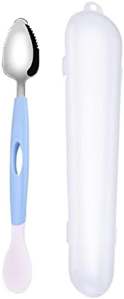 Andy's Orchids dual sided infant feeding spoon showing the close up view of the two types of sawtooth edges