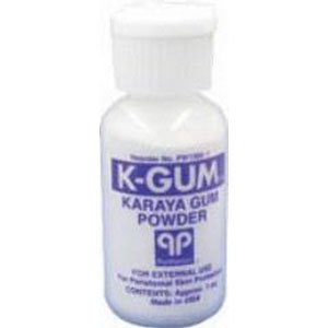 The Parthenon Company Incorporated K Gum Karaya Powder 1 Ounce bottle front view medical ostomy skin protection supply