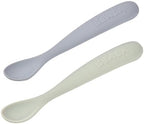 Soft tip silicone baby spoons with travel storage case for on the go meals