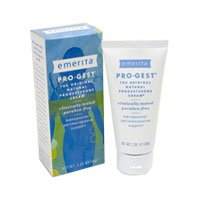 Emerita Pro-Gest Natural Progesterone Paraben Free Cream 2 Ounce tube front view for hormonal support.