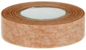 Side view of five individual rolls of 3M Micropore hypoallergenic medical tape stacked together.