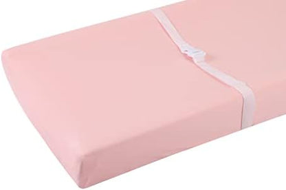 Tontukatu grey rabbit printed diaper changing sheet stretched tightly over a standard rectangular nursery changing pad.