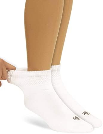 Four pair pack of imported women's non-binding socks for swollen feet.