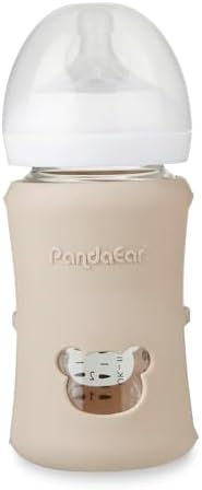 Instructions for applying PandaEar silicone sleeve to 8 ounce bottle