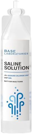 Instructions on Base Laboratories saline solution box