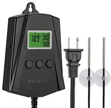 Inkbird IPT-2CH WiFi Reptile Thermostat Controller front view with dual probes