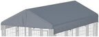 Gray replacement dog kennel roof cover top angle showing waterproof fabric